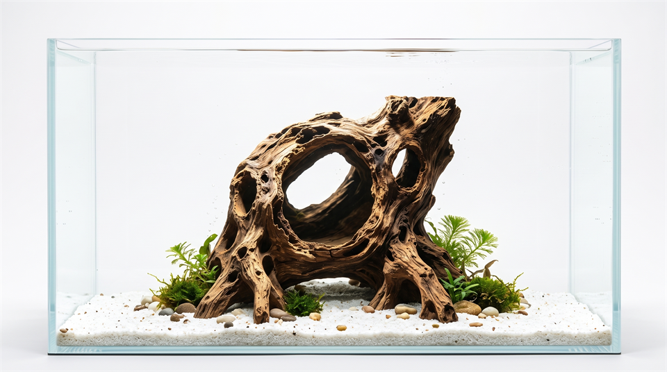 3D printed Weathered Burl Wood Cave shrimp grazing shelter