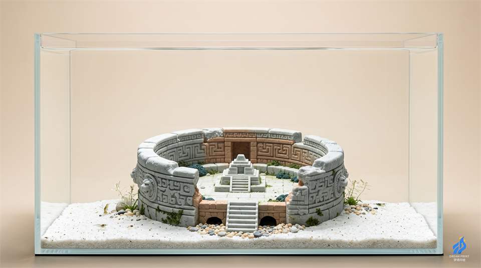 3D Printed Sunken Colonnade Shrine Miniature Ruins