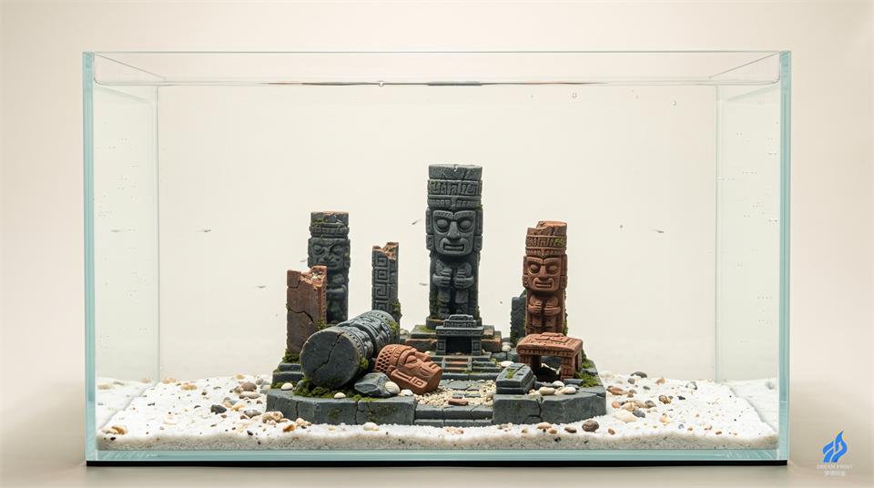 3D printed Sunken Temple Colonnade underwater ruin for aquatic plants